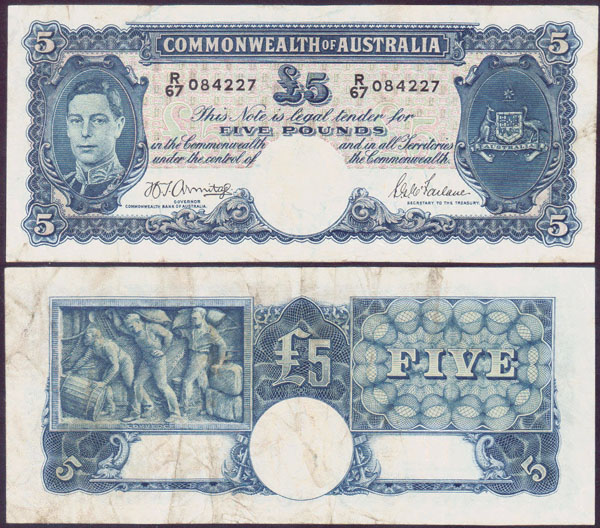 1941 Australia 5 Pounds Armitage / McFarlane (VF) L000484